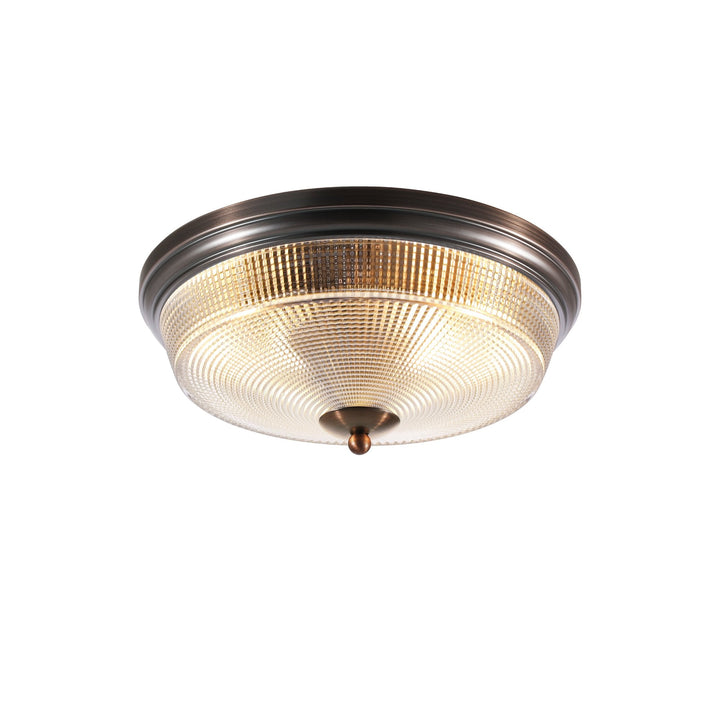 Nelson Lighting NL93799 Albay 2 Light Bathroom Flush Ceiling Light Bronze