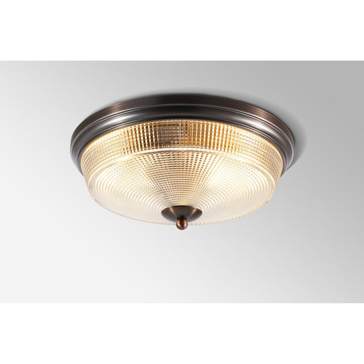 Nelson Lighting NL93799 Albay 2 Light Bathroom Flush Ceiling Light Bronze