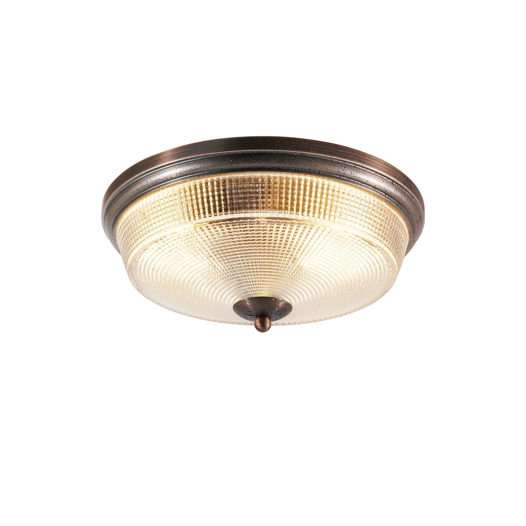 Nelson Lighting NL93799 Albay 2 Light Bathroom Flush Ceiling Light Bronze