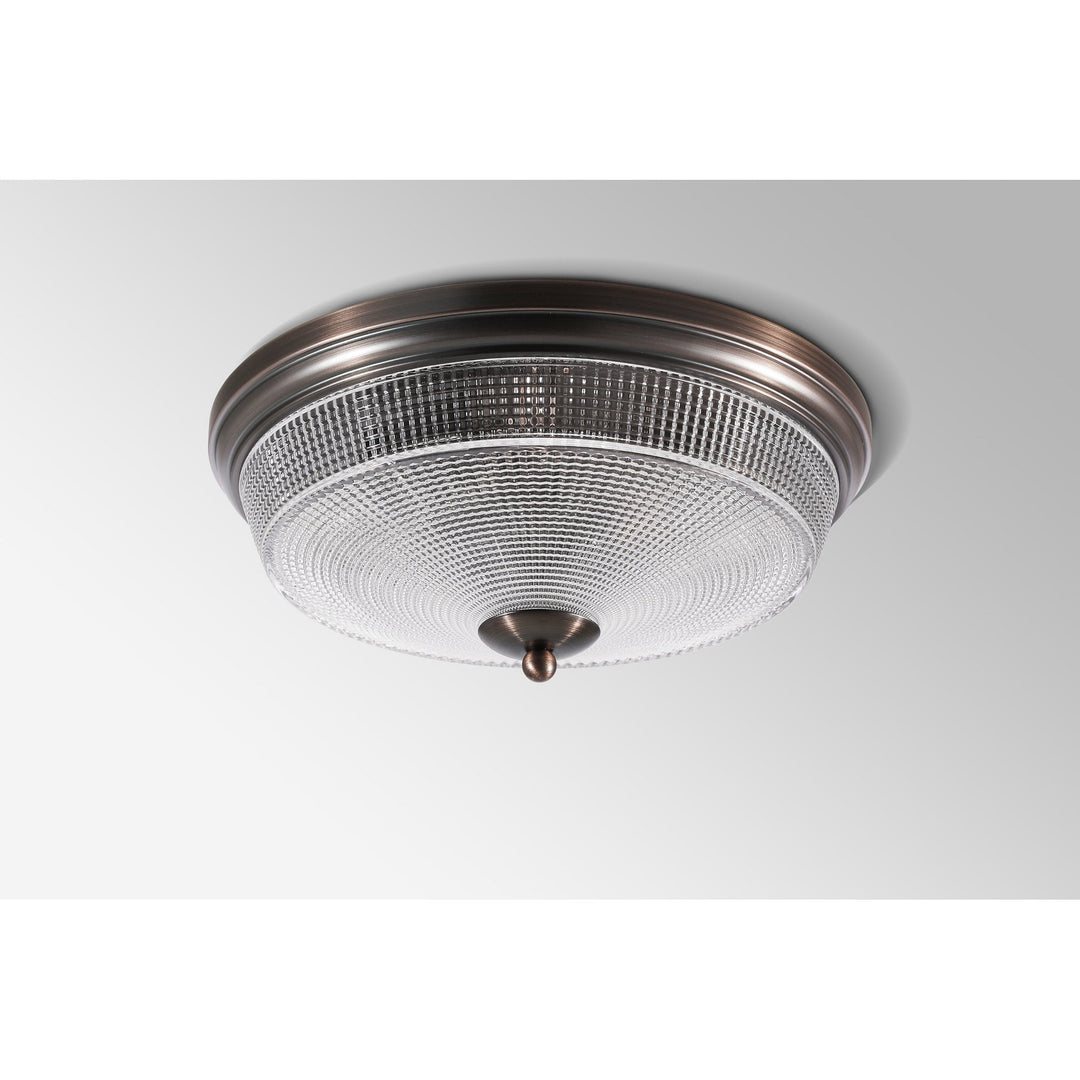 Nelson Lighting NL93799 Albay 2 Light Bathroom Flush Ceiling Light Bronze