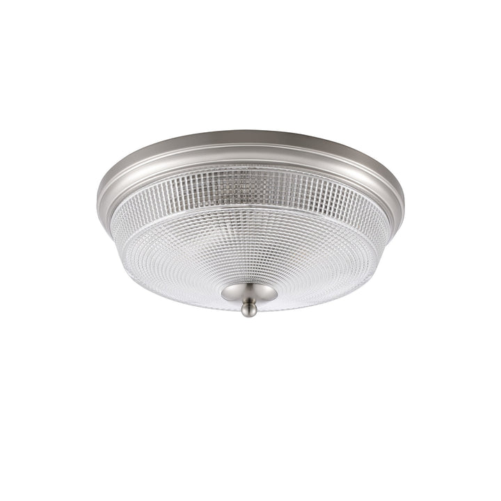 Nelson Lighting NL93809 Albay 2 Light Bathroom Flush Ceiling Light Satin Nickel