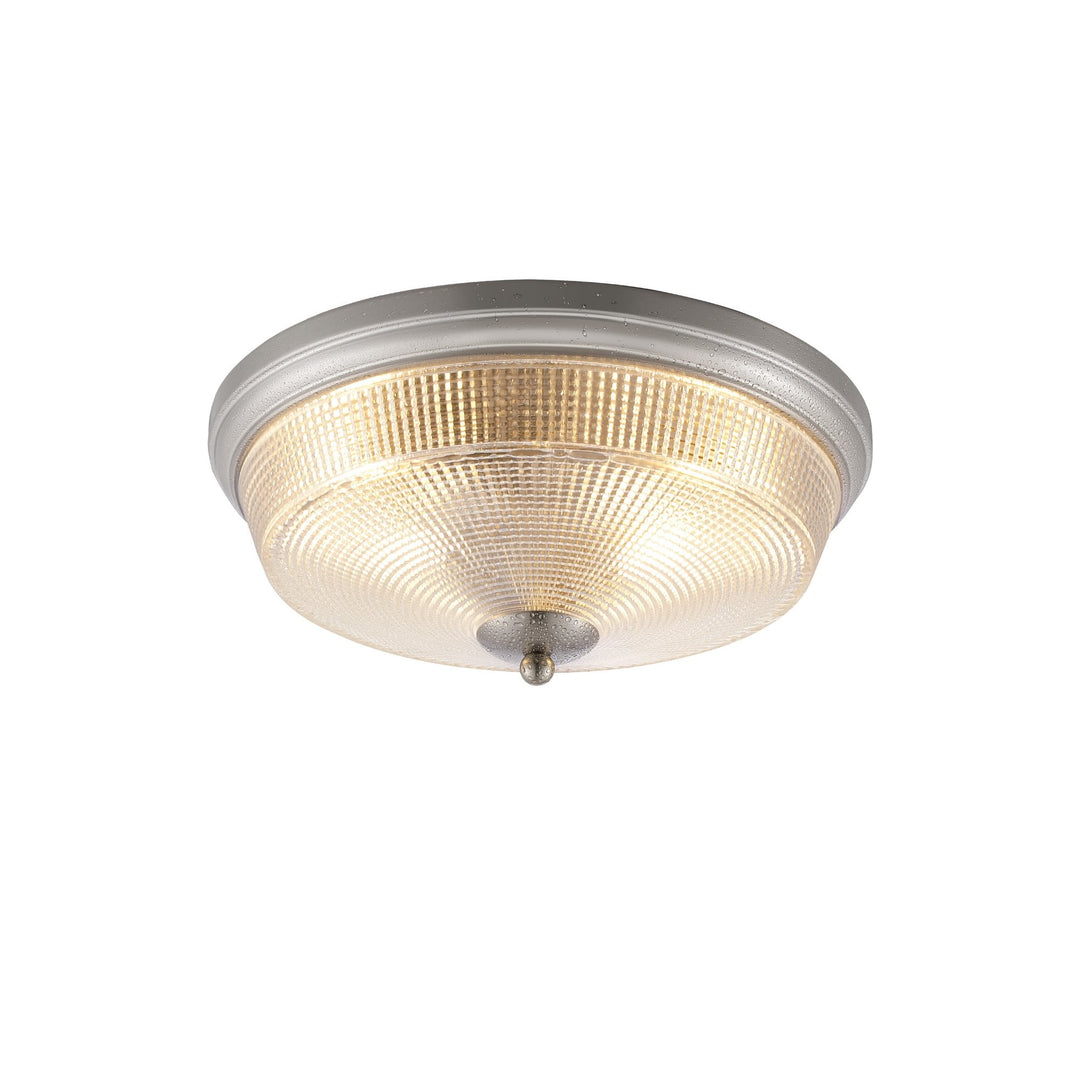 Nelson Lighting NL93809 Albay 2 Light Bathroom Flush Ceiling Light Satin Nickel