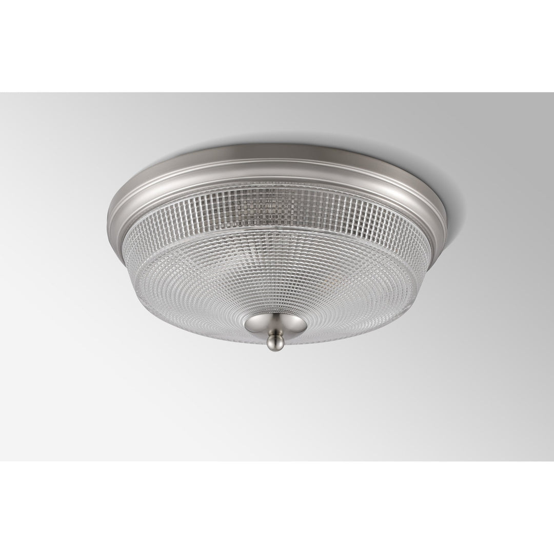 Nelson Lighting NL93809 Albay 2 Light Bathroom Flush Ceiling Light Satin Nickel