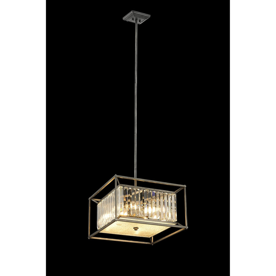 Nelson Lighting NL9966PE9 Alec 4 Light Pendant/Ceiling Light Pewter