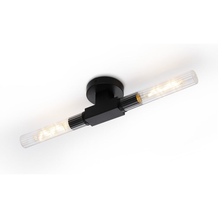 Nelson Lighting NL87009 Alissa 2 Light Bathroom Wall/Ceiling Light Satin Black