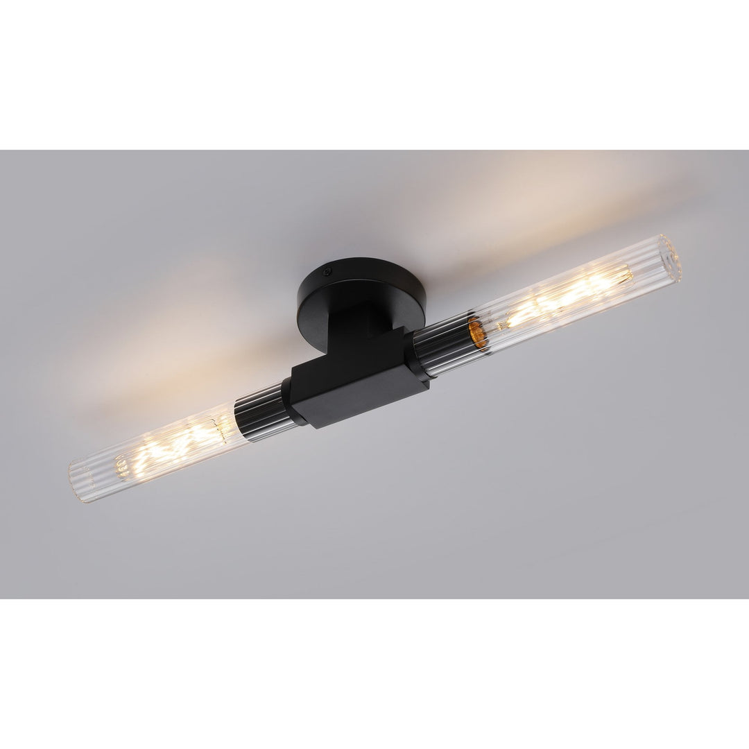 Nelson Lighting NL87009 Alissa 2 Light Bathroom Wall/Ceiling Light Satin Black