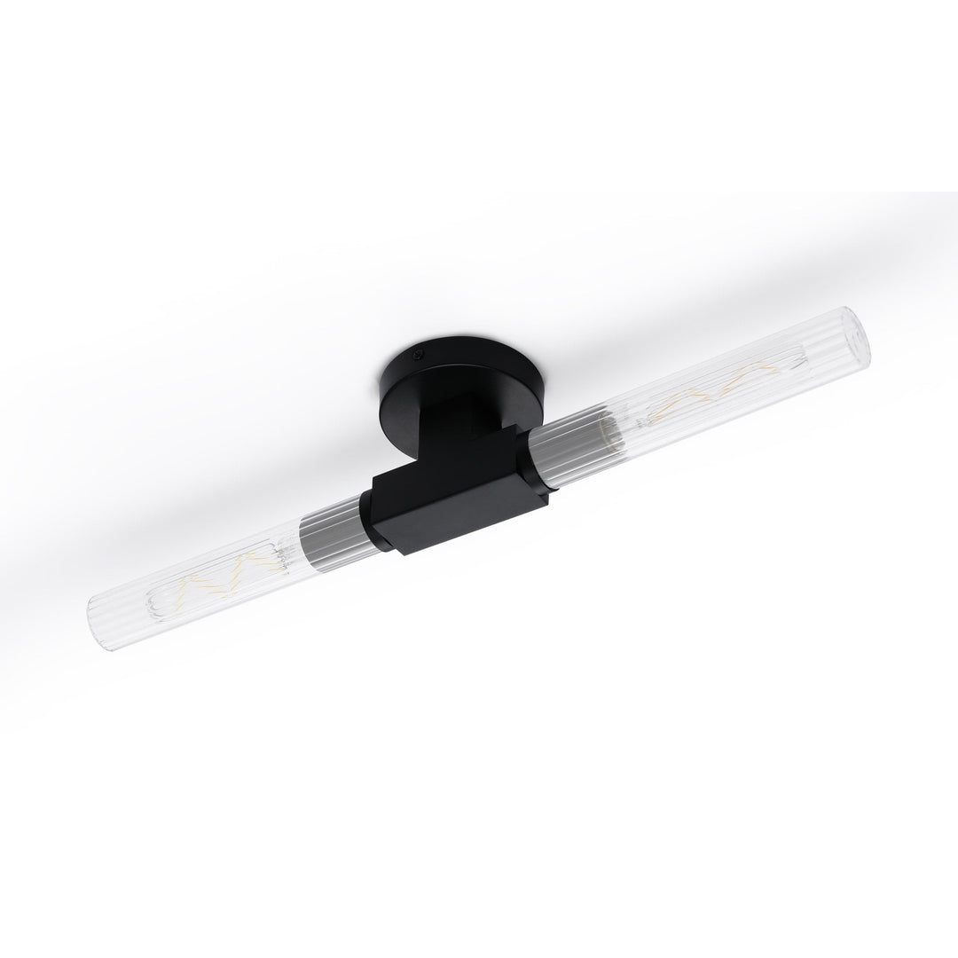 Nelson Lighting NL87009 Alissa 2 Light Bathroom Wall/Ceiling Light Satin Black