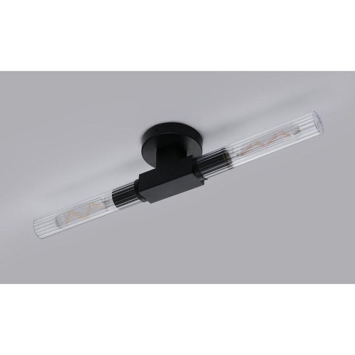 Nelson Lighting NL87009 Alissa 2 Light Bathroom Wall/Ceiling Light Satin Black