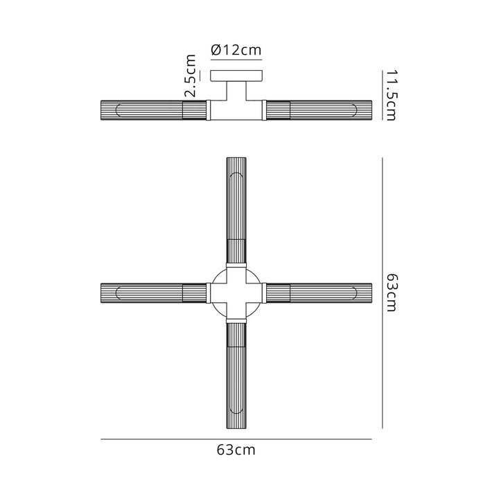 Nelson Lighting NL87049 Alissa 4 Light Bathroom Ceiling Light Satin Nickel