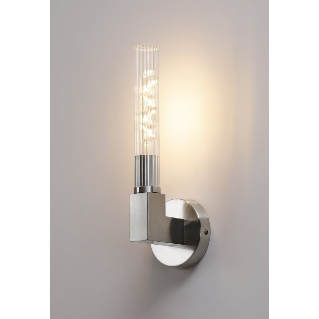 Nelson Lighting NL87059 Alissa 1 Light Bathroom Wall Light Satin Nickel