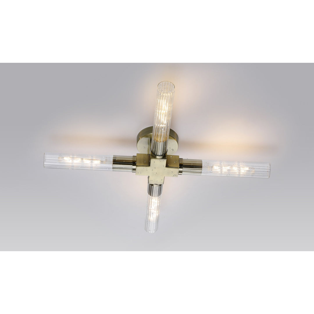 Nelson Lighting NL87079 Alissa 4 Light Bathroom Ceiling Light Antique Brass