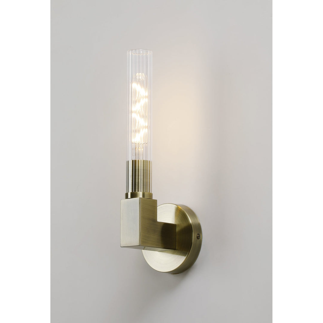 Nelson Lighting NL87089 Alissa 1 Light Bathroom Wall Light Antique Brass