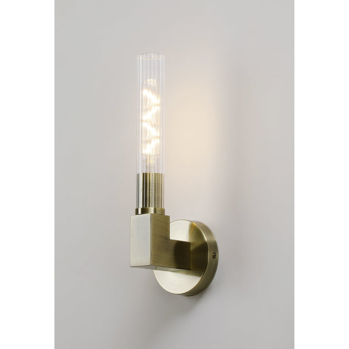 Nelson Lighting NL87089 Alissa 1 Light Bathroom Wall Light Antique Brass