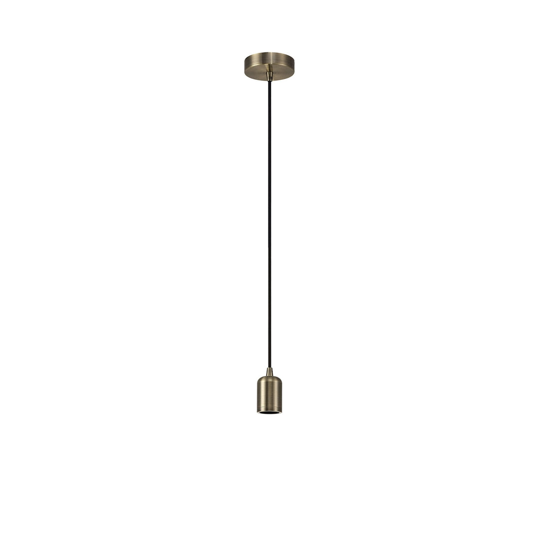 Nelson Lighting NL7864/L9 Apollo 1m Suspension Kit 1 Light Antique Brass/Black Braided Cable