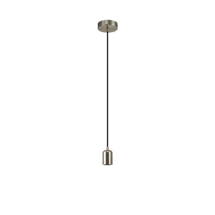 Nelson Lighting NL7868/L9 Apollo 1m Suspension Kit 1 Light Brushed Nickel/Black Braided Cable