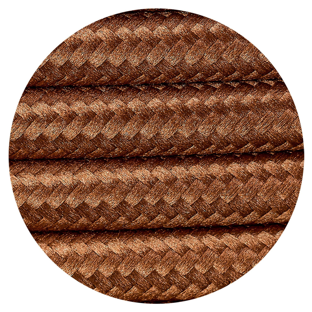 Nelson Lighting NL80729 Apollo 25m Roll Dark Brown Braided 2 Core 0.75mm Cable VDE Approved