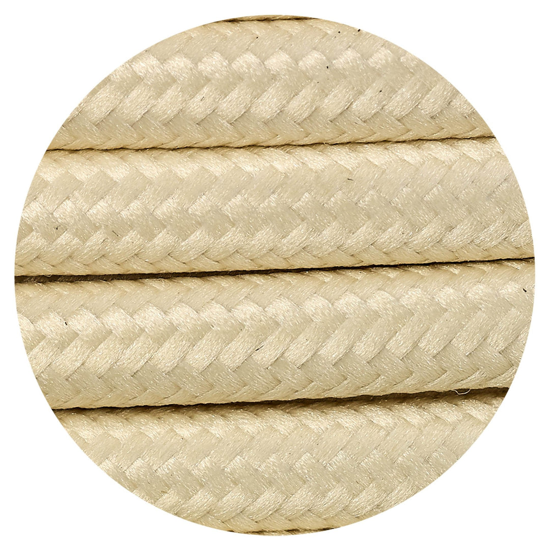 Nelson Lighting NL80759 Apollo 25m Roll Beige Braided 2 Core 0.75mm Cable VDE Approved