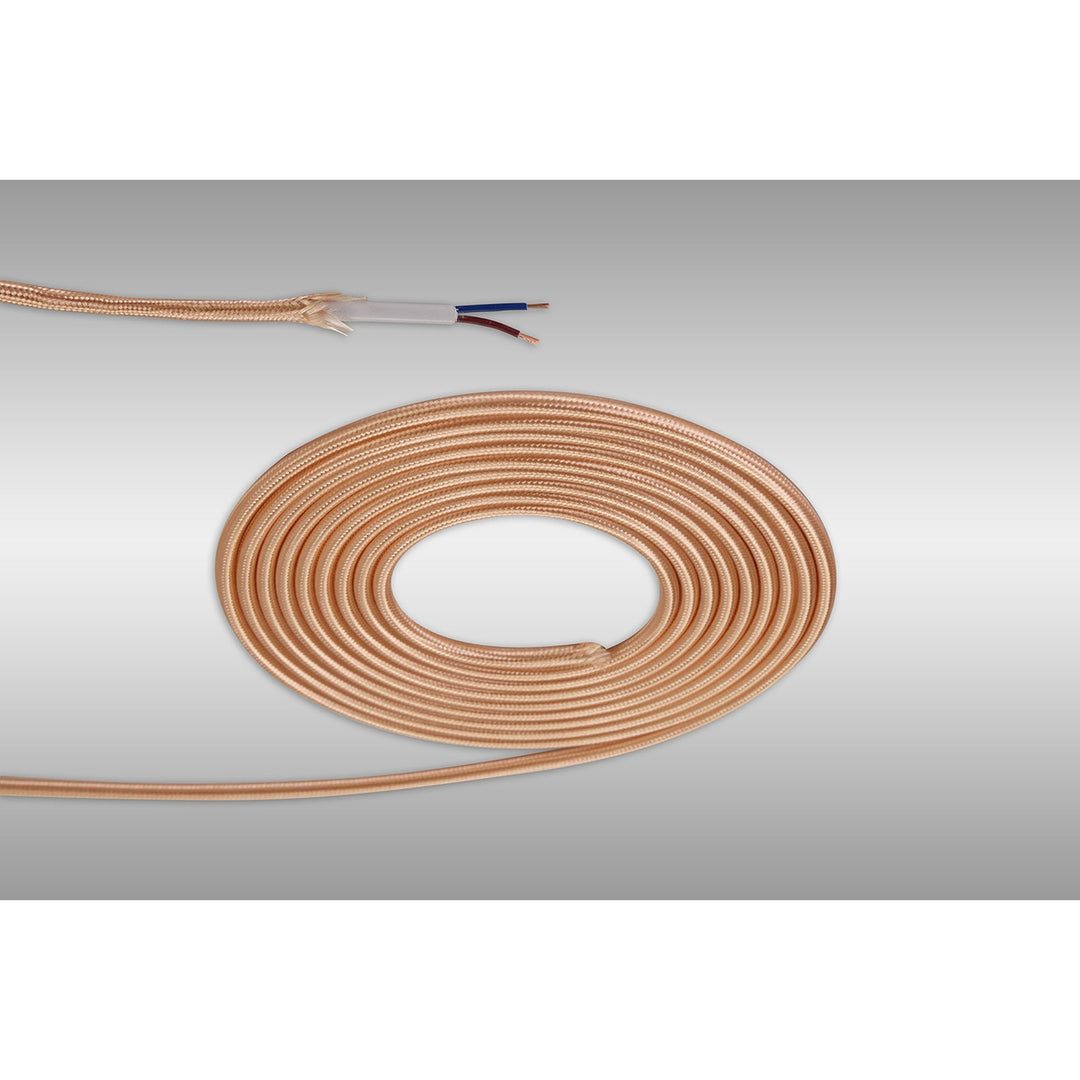 Nelson Lighting NL8076/M9 Apollo 1m Rose Gold Braided 2 Core 0.75mm Cable VDE Approved