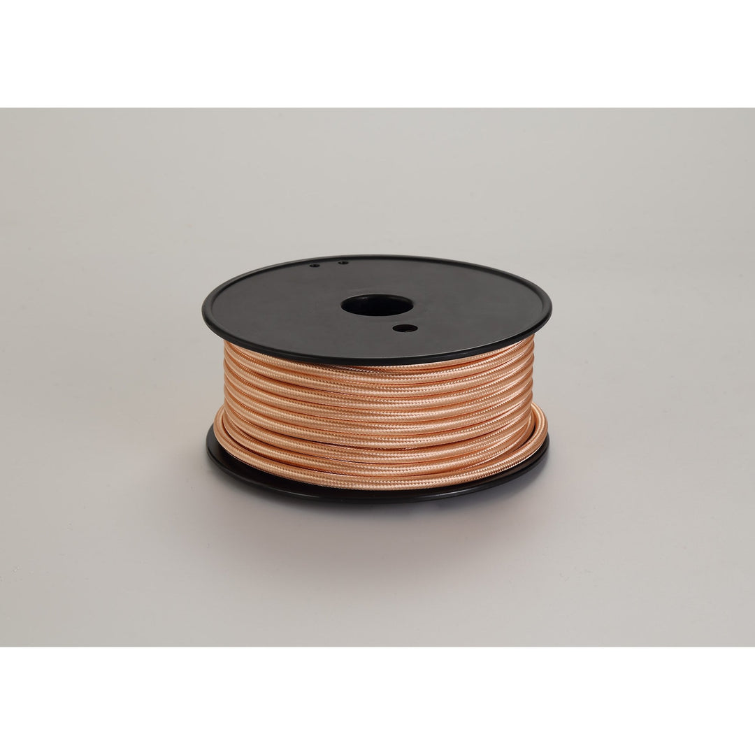 Nelson Lighting NL80769 Apollo 25m Roll Rose Gold Braided 2 Core 0.75mm Cable VDE Approved