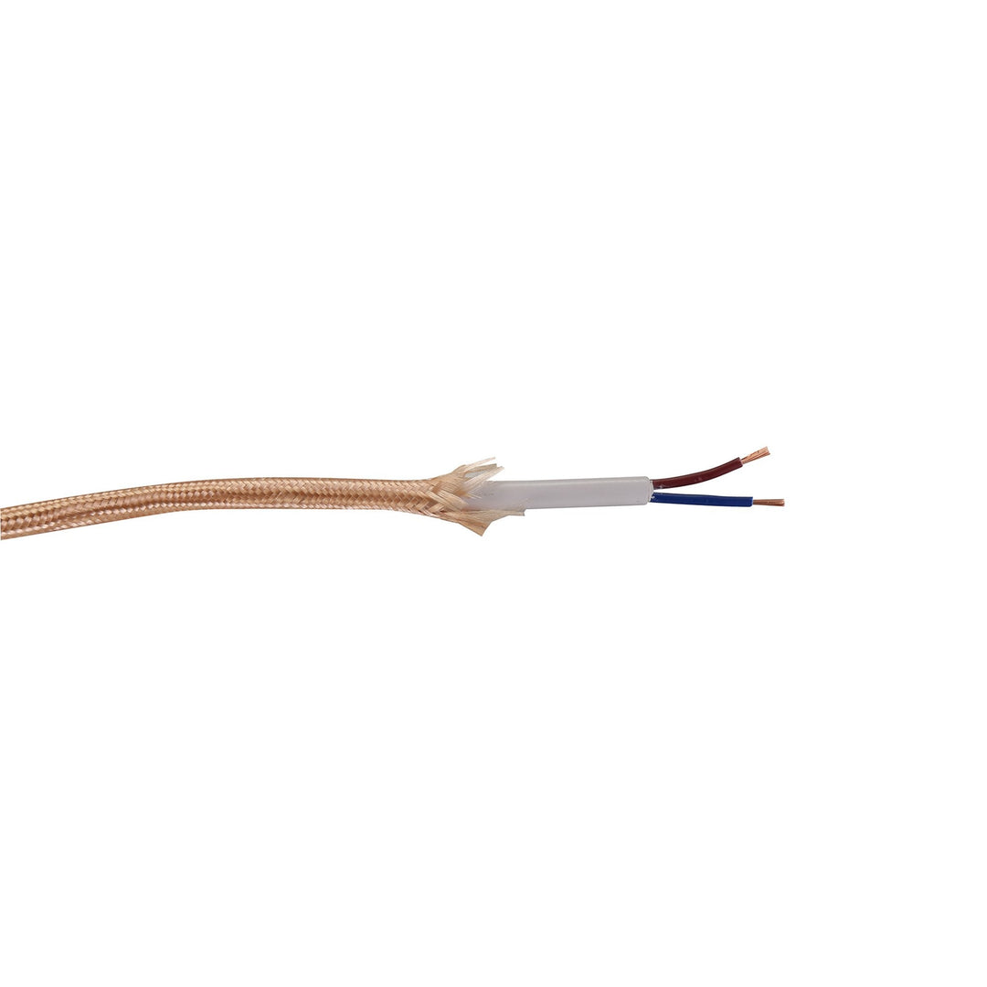 Nelson Lighting NL80769 Apollo 25m Roll Rose Gold Braided 2 Core 0.75mm Cable VDE Approved