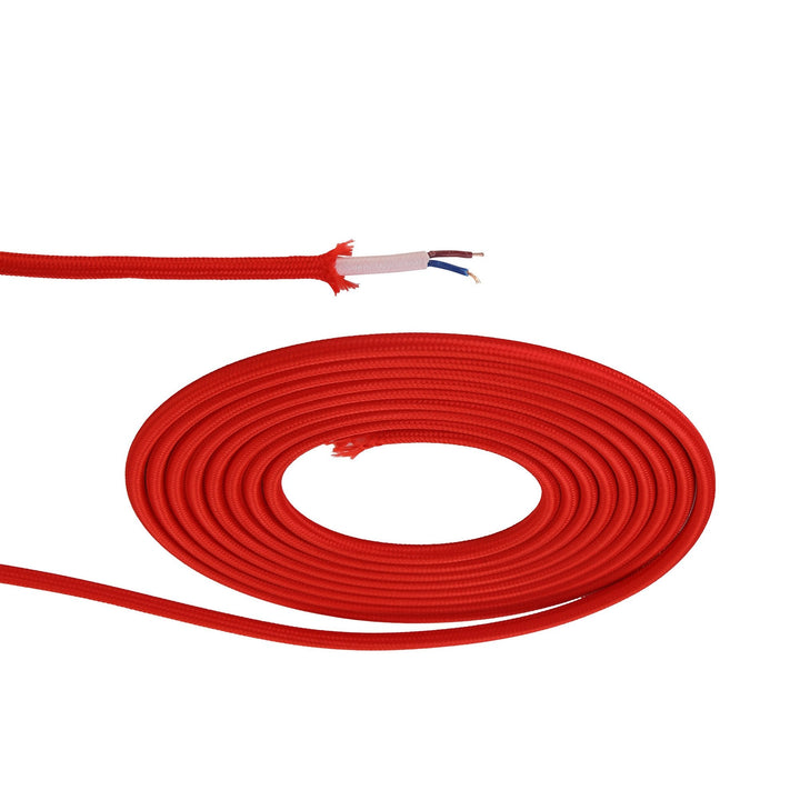 Nelson Lighting NL8077/M9 Apollo 1m Red Braided 2 Core 0.75mm Cable VDE Approved