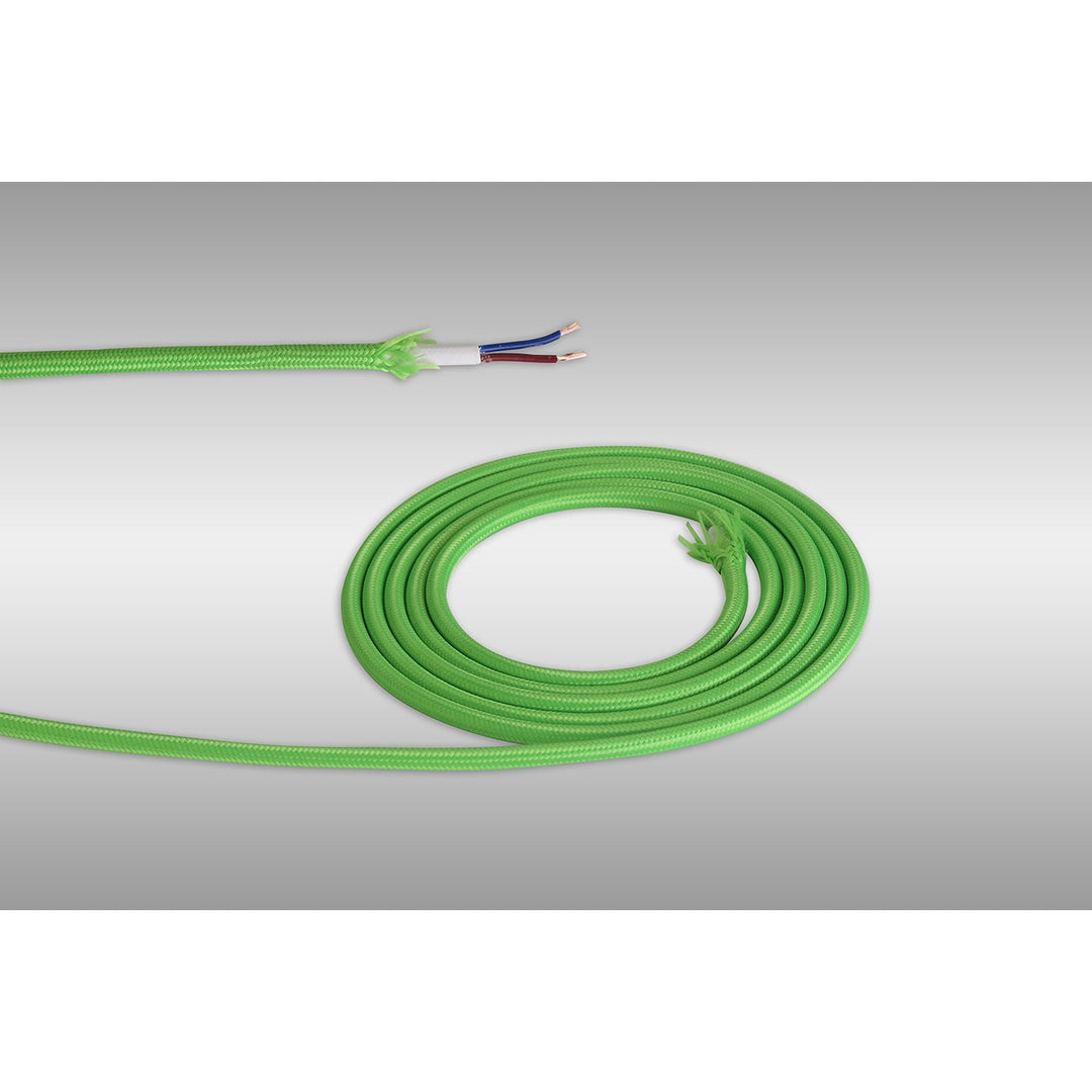 Nelson Lighting NL8079/M9 Apollo 1m Lime Green Braided 2 Core 0.75mm Cable VDE Approved