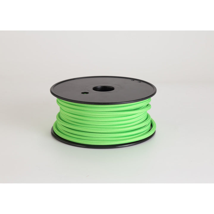 Nelson Lighting NL80799 Apollo 25m Roll Lime Green Braided 2 Core 0.75mm Cable VDE Approved