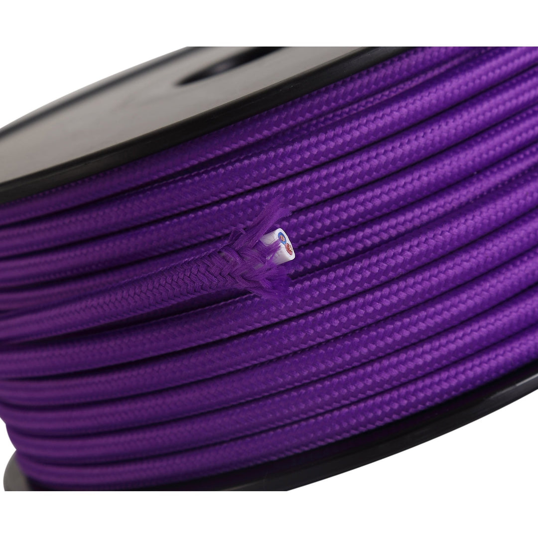 Nelson Lighting NL80809 Apollo 25m Roll Purple Braided 2 Core 0.75mm Cable VDE Approved