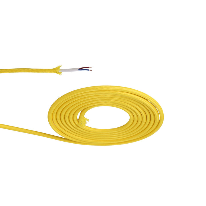 Nelson Lighting NL8082/M9 Apollo 1m Yellow Braided 2 Core 0.75mm Cable VDE Approved