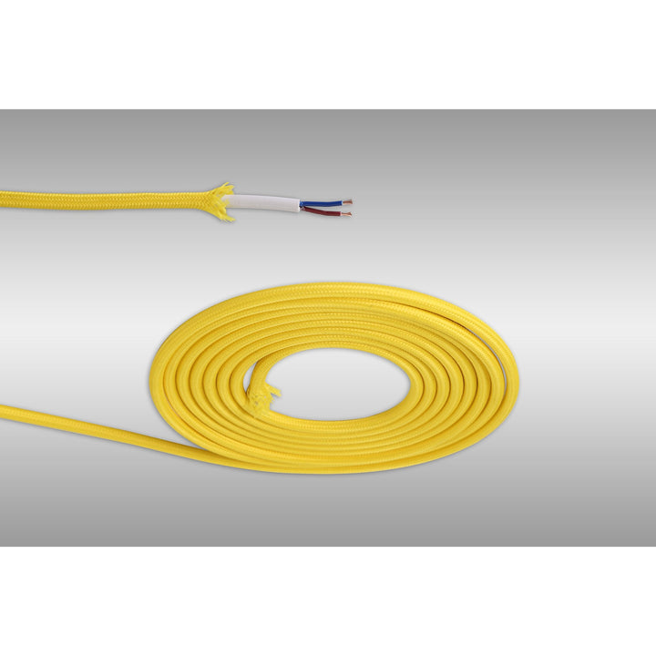 Nelson Lighting NL8082/M9 Apollo 1m Yellow Braided 2 Core 0.75mm Cable VDE Approved
