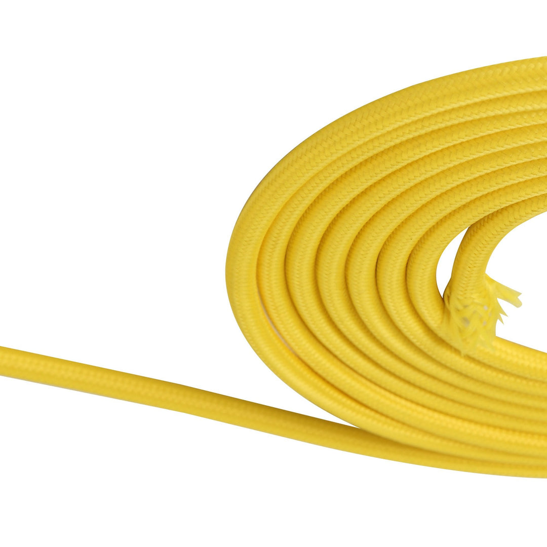 Nelson Lighting NL8082/M9 Apollo 1m Yellow Braided 2 Core 0.75mm Cable VDE Approved