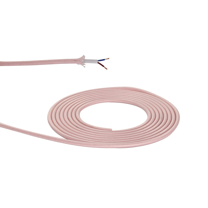 Nelson Lighting NL80839 Apollo 25m Roll Pink Braided 2 Core 0.75mm Cable VDE Approved