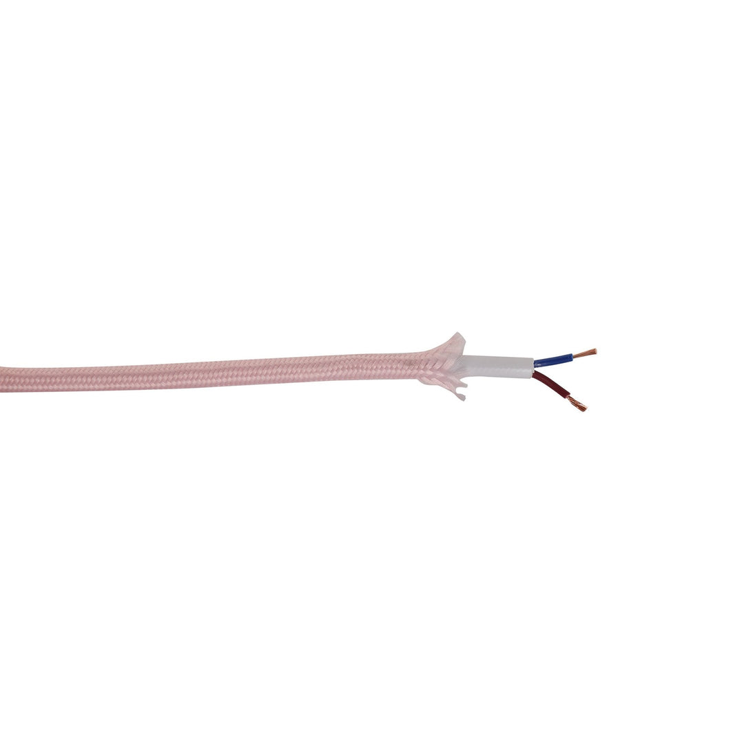 Nelson Lighting NL80839 Apollo 25m Roll Pink Braided 2 Core 0.75mm Cable VDE Approved