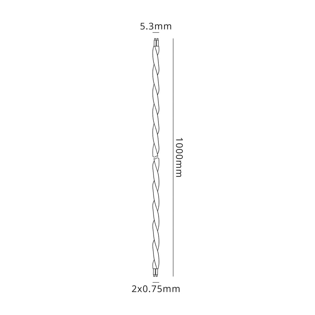 Nelson Lighting NL80919 Apollo 25m Roll White Braided Twisted 2 Core 0.75mm Cable VDE Approved