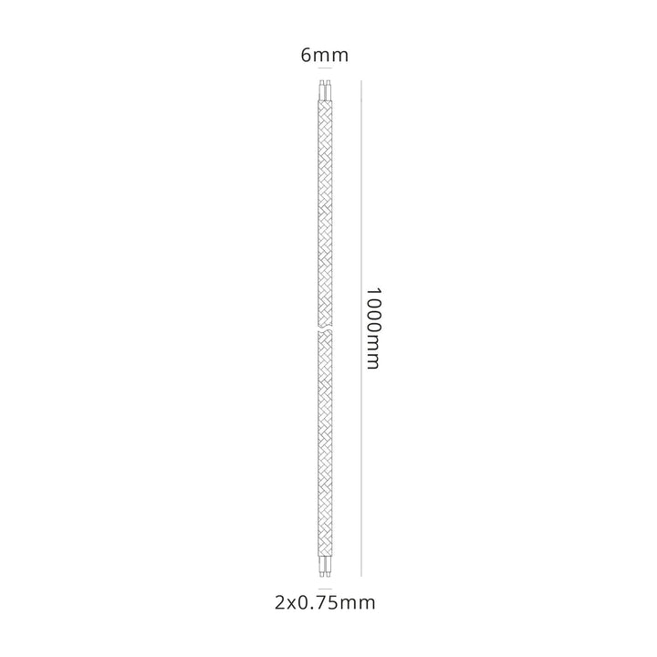 Nelson Lighting NL8092/M9 Apollo 1m Grey Braided Twisted 2 Core 0.75mm Cable VDE Approved