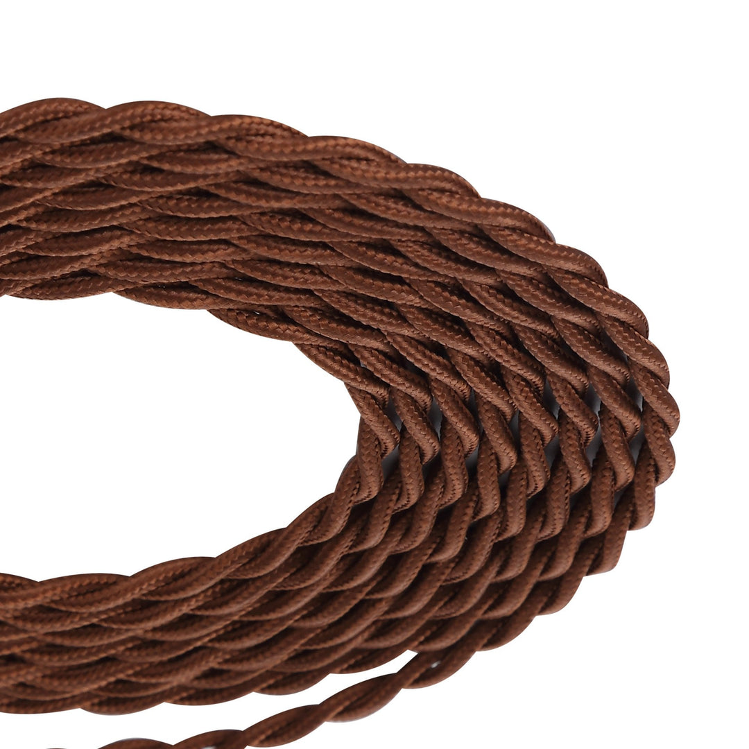Nelson Lighting NL8094/M9 Apollo 1m Dark Brown Braided Twisted 2 Core 0.75mm Cable VDE Approved