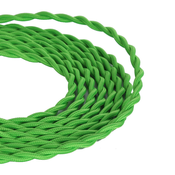 Nelson Lighting NL8101/M9 Apollo 1m Light Green Braided Twisted 2 Core 0.75mm Cable VDE Approved