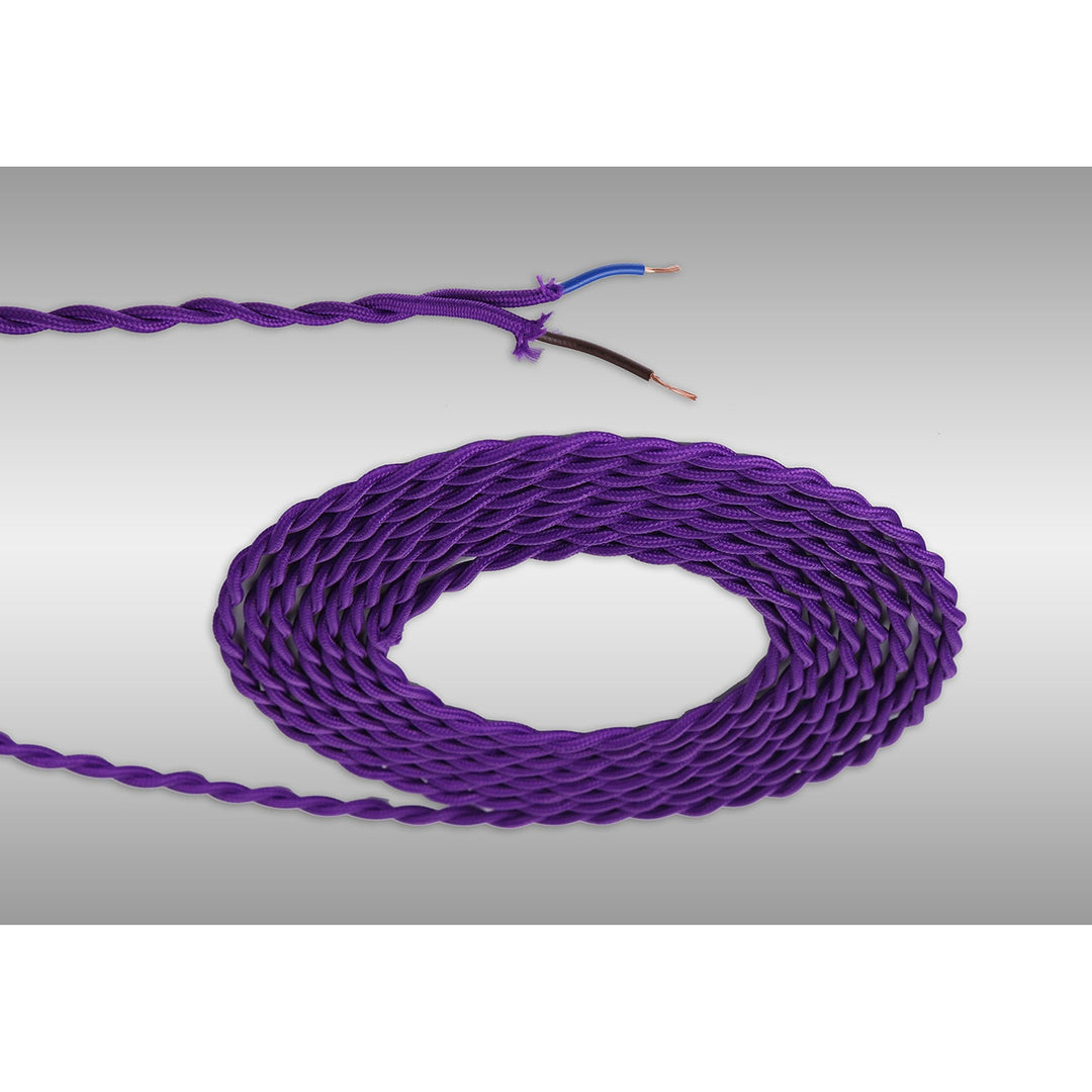 Nelson Lighting NL8102/M9 Apollo 1m Purple Braided Twisted 2 Core 0.75mm Cable VDE Approved