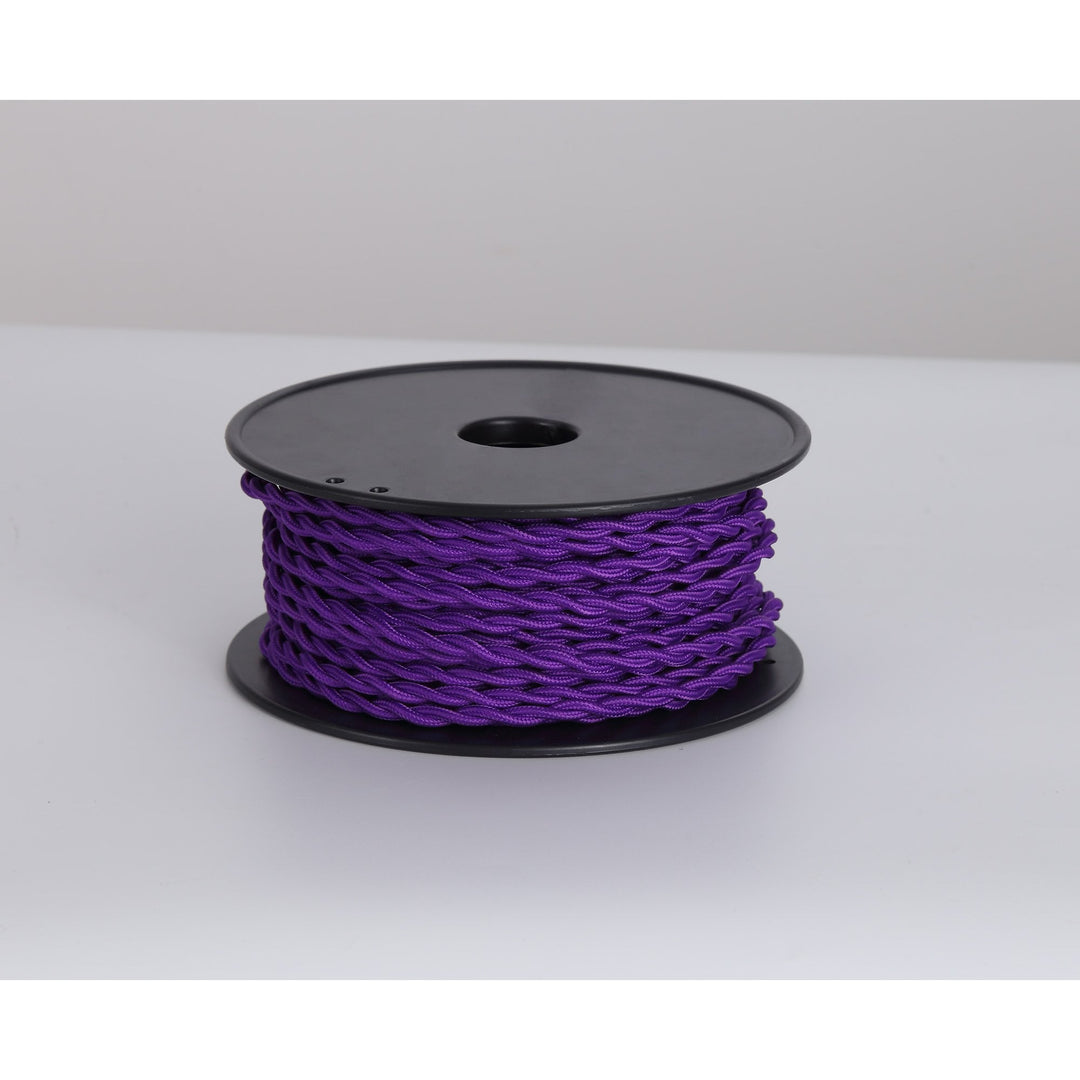 Nelson Lighting NL81029 Apollo 25m Roll Purple Braided Twisted 2 Core 0.75mm Cable VDE Approved