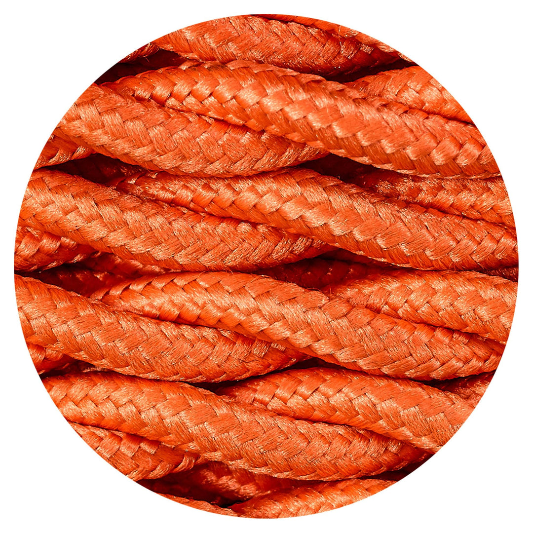 Nelson Lighting NL81039 Apollo 25m Roll Orange Braided Twisted 2 Core 0.75mm Cable VDE Approved