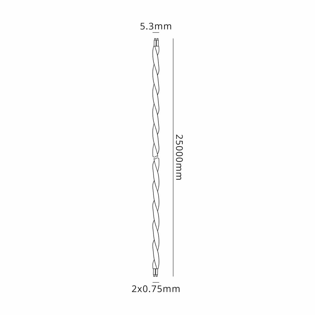 Nelson Lighting NL8659/M9 Apollo 1m Clear Twisted 2 Core 0.75mm Cable VDE Approved