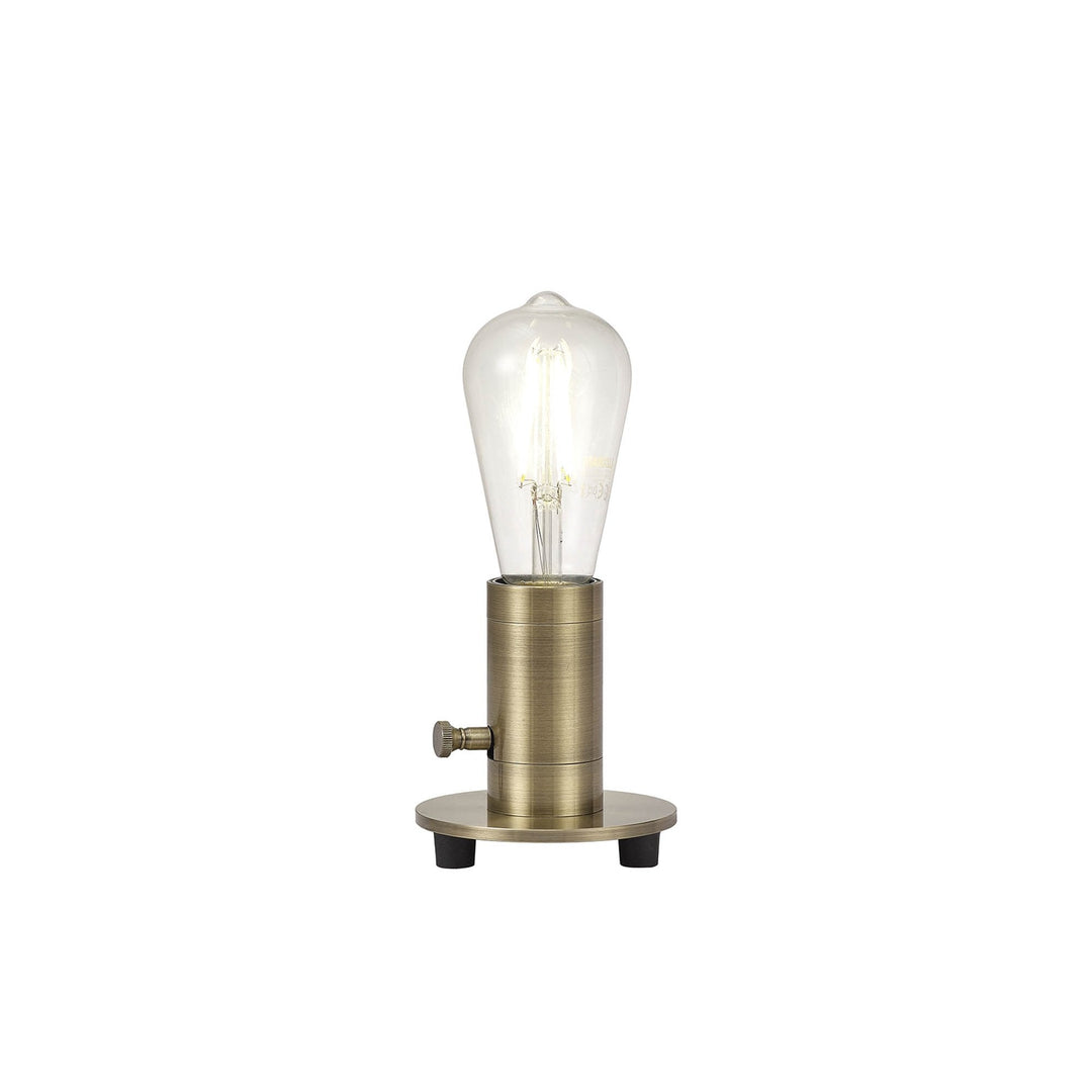 Nelson Lighting NL90159 Apollo 1 Light Table Lamp Antique Brass Golden Brown