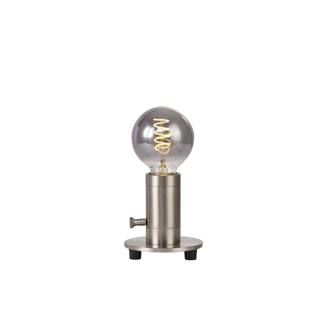 Nelson Lighting NL90199 Apollo 1 Light Table Lamp Brushed Nickel Silver