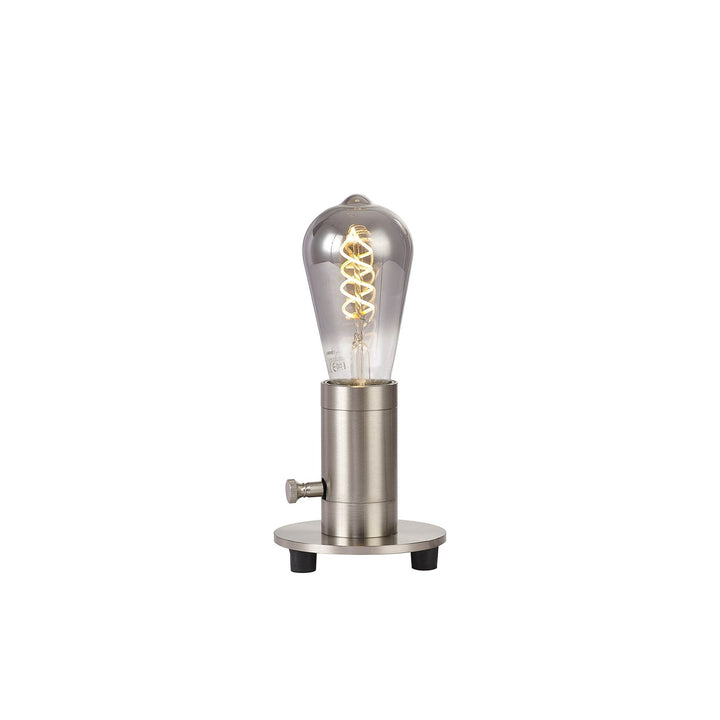 Nelson Lighting NL90199 Apollo 1 Light Table Lamp Brushed Nickel Silver