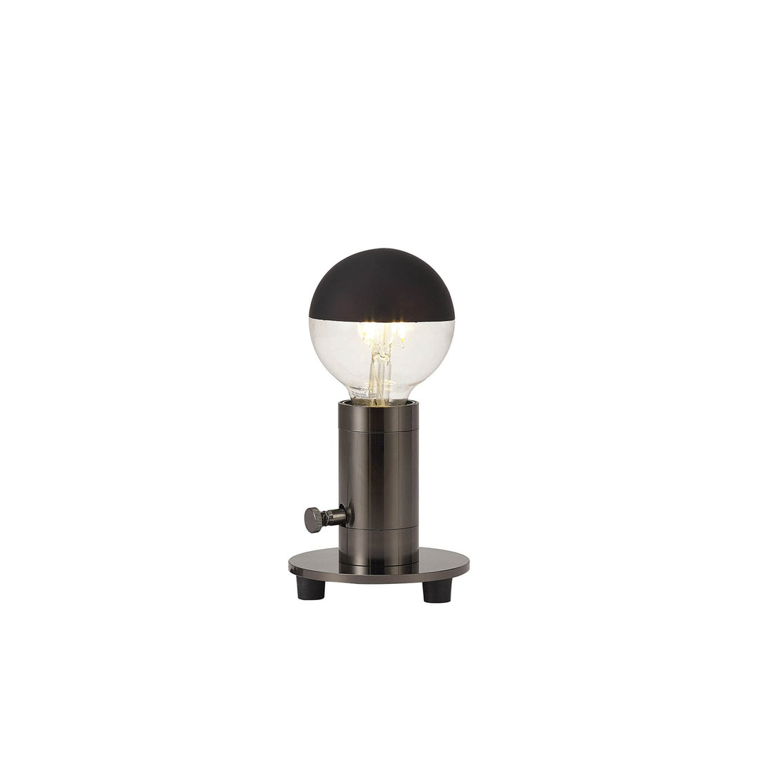 Nelson Lighting NL90209 Apollo 1 Light Table Lamp Black Chrome Black