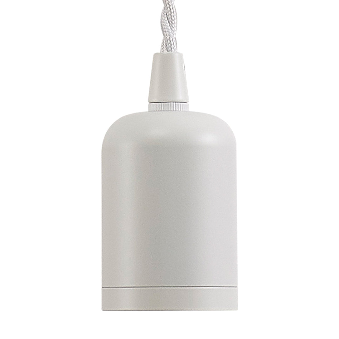 Nelson Lighting NL91499 Apollo E27 (Max 60W) Lampholder White With 3m White Braided Twisted Cable & Deeper Shade Ring