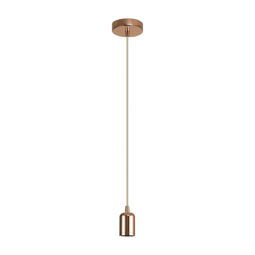 Nelson Lighting NL93629 Apollo 2m Suspension Kit 1 Light Rose Gold/Rose Gold Braided Cable