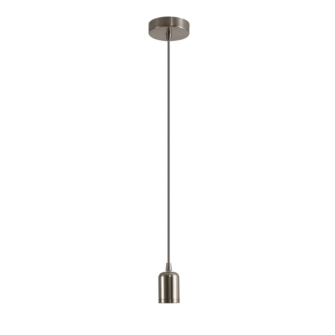 Nelson Lighting NL93649 Apollo 2m Suspension Kit 1 Light Brushed Nickel/Silver Braided Cable