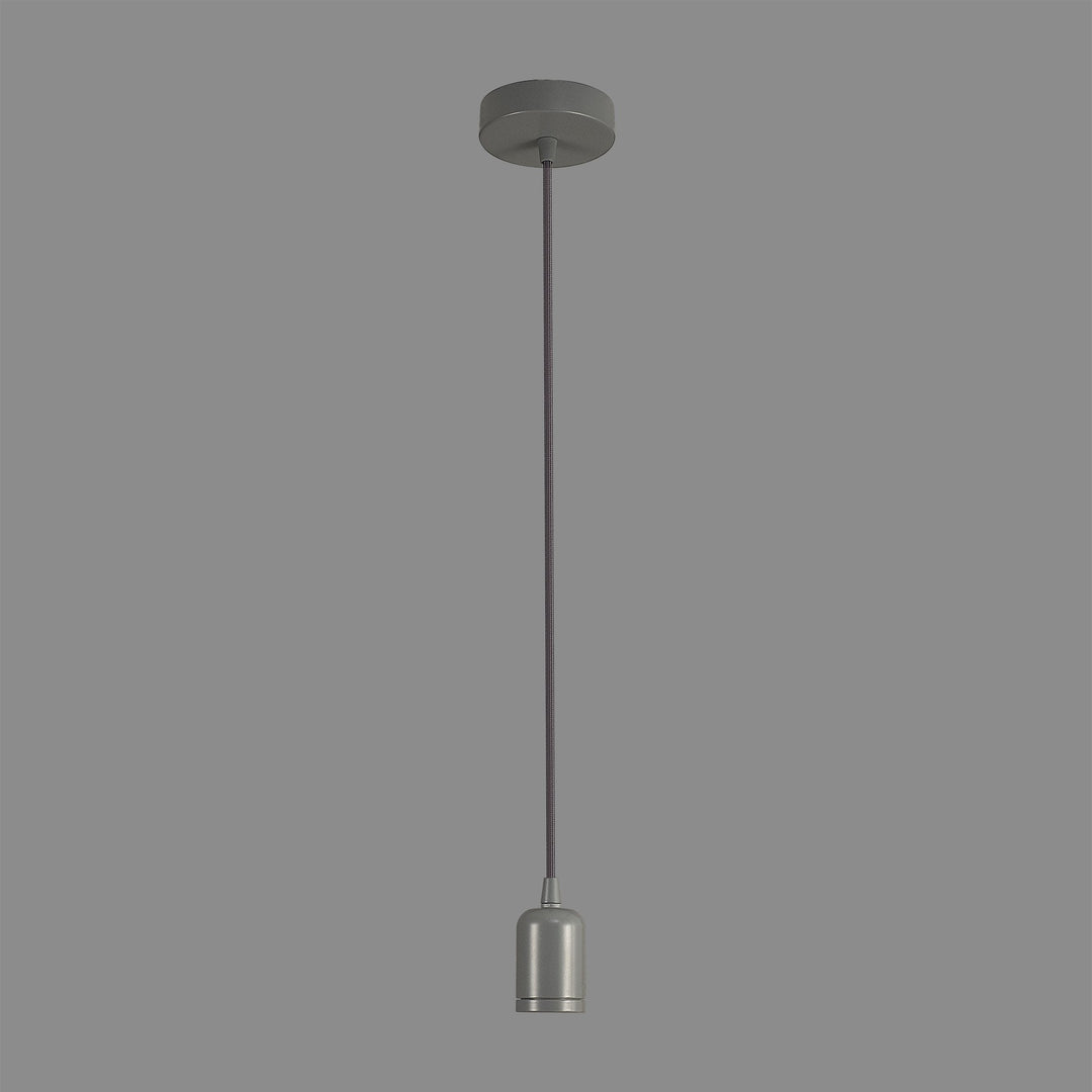 Nelson Lighting NL93669 Apollo 2m Suspension Kit 1 Light Warm Grey/Grey Braided Cable