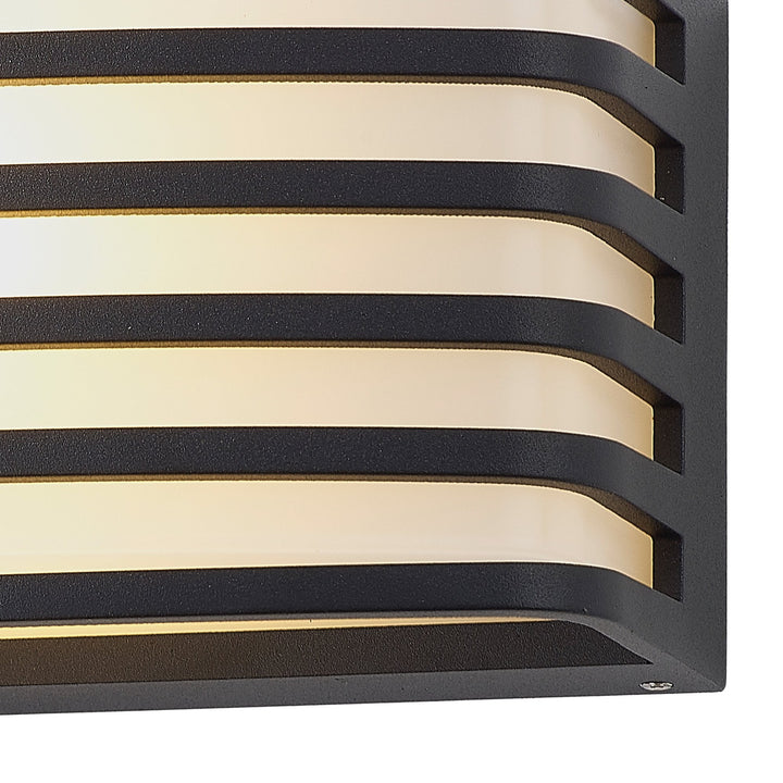 Nelson Lighting NL93699 Bagen 1 Light Outdoor Wall Light Matt Black Opal